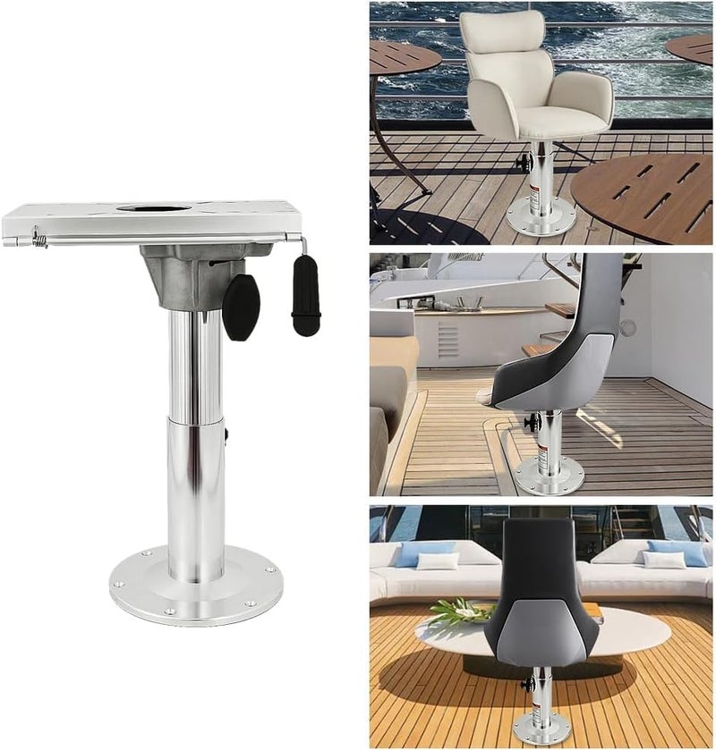 NOBLEZHU Adjustable Boat Seat Pedestal Height Locking Bases with Slide and Swivel for Locking Boat Seats Captain Chair 13 to 19 Inches Height, Adjustable Boat Seats and Pedestals - Image 2